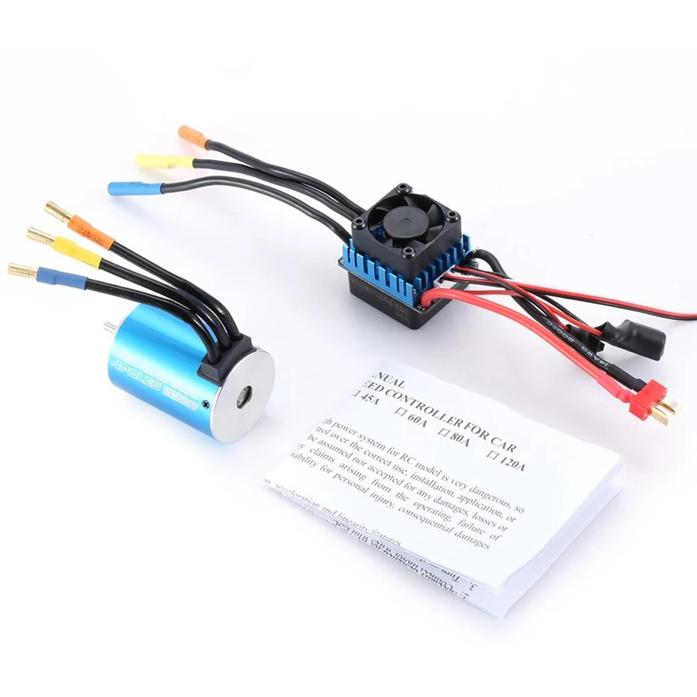 Бесщеточный двигатель RC 3650 4300KV 3900KV 3500KV 3100KV с бесщеточным ESC 60A светодиодная карта