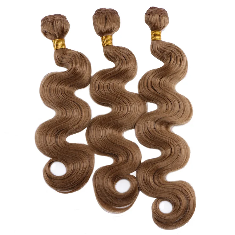 16-20 дюймов объемные волнистые волосы пучок 300 г/лот термостойкие волокнистые волосы для наращивания дешевые синтетические волосы для плетения - Цвет: #27