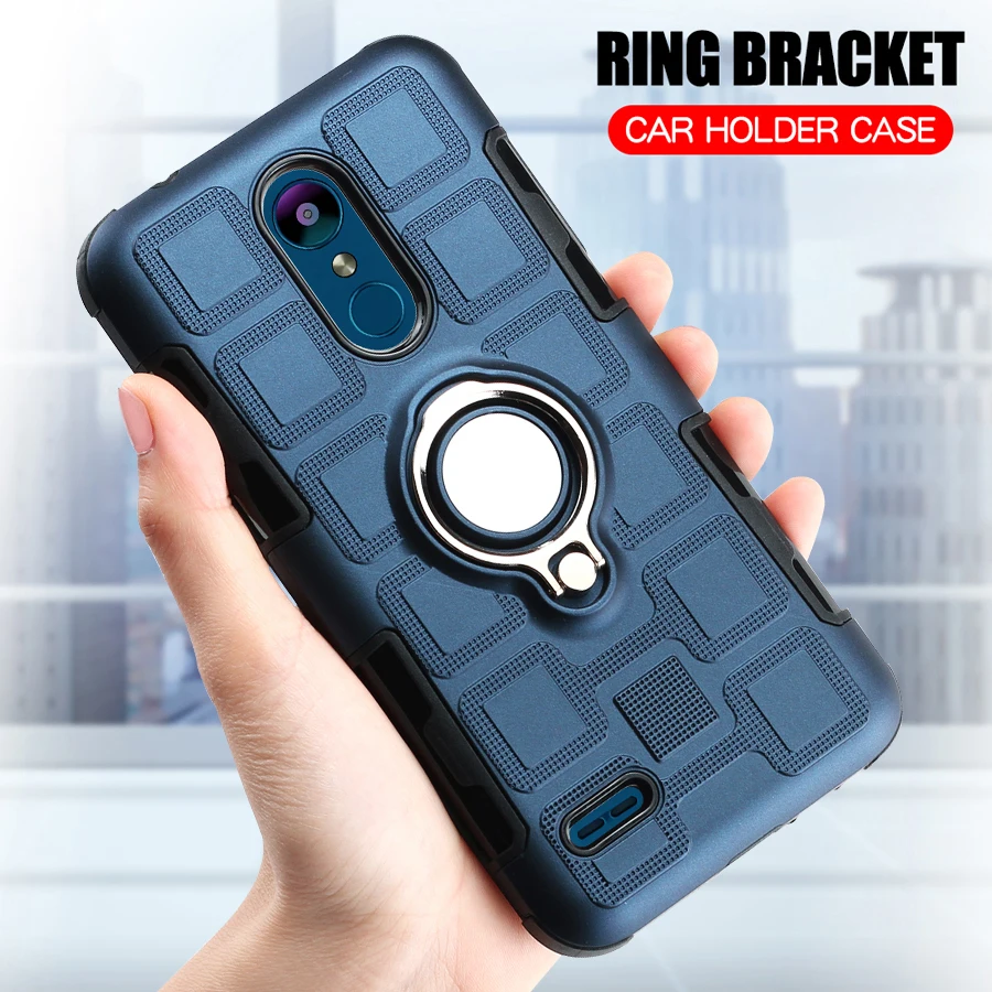 

For LG K8 2018 Case LG K9 Case Silicone Shockproof Cover For LG K8 2018 K9 Ring Stand Phone Case For LG K9 LMX210NMW LM X210NMW