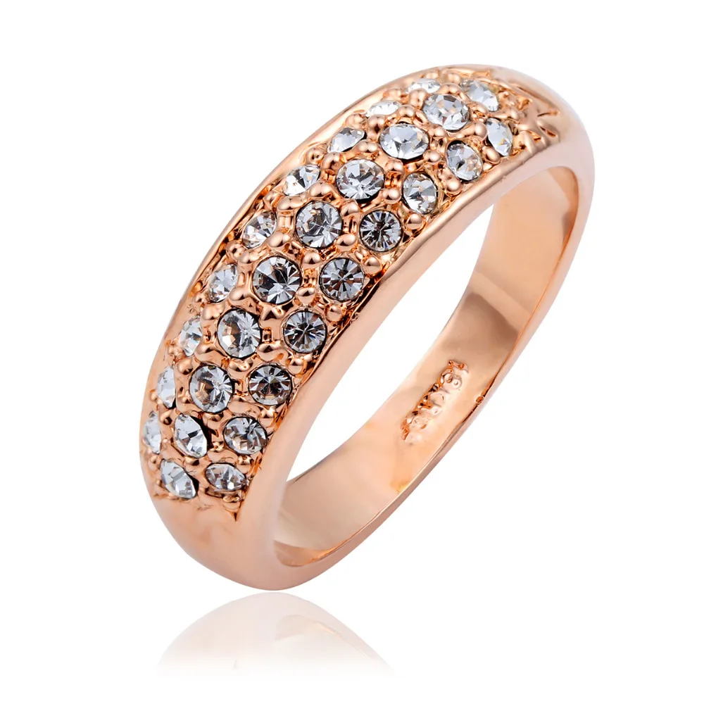 Wedding Bands Bague For Women Rose Gold Color Brilliant Clear Wedding Bands Bague For Women Rose Gold Color Brilliant Clear Crystal Feminine Engagement Ring Size 5 6 8 9 In Rings From Jewelry