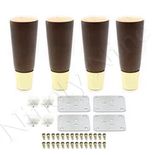 4 шт. 130*48*27 мм орех цветной цинк сплав деревянные ножки для мебели в форме конуса деревянные ножки для шкафов мягкий стол