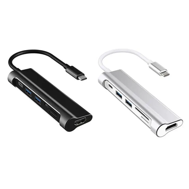 

Type-C USB 3.1 Multiport Adapter to HDMI 4K USB 3.0 Hub 2-Port TF Card Reader Converter Cable