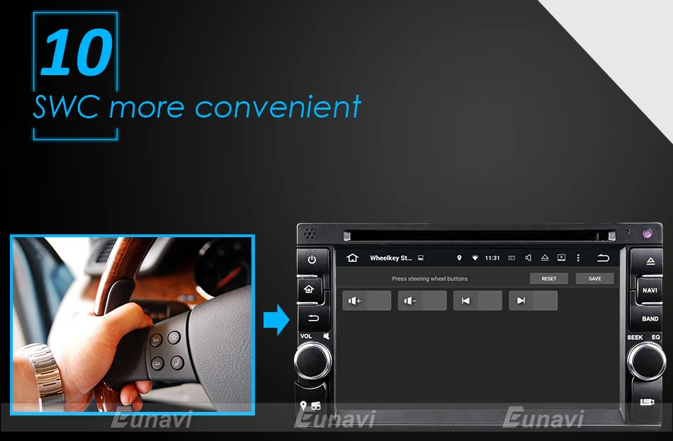 Flash Deal Eunavi Quad Core Universal 2 Din Android 9.0 Car radio dvd multimedia Player Capacitive Touch Screen Audio Stereo GPS Navigation 16