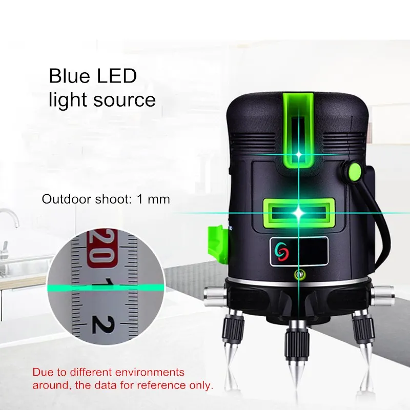 

Best Price 360 Degree 2 Lines Automatic Self Leveling Vertical Horizontal Blue Cross Lines Laser Level Outdoor Waterproof Tools