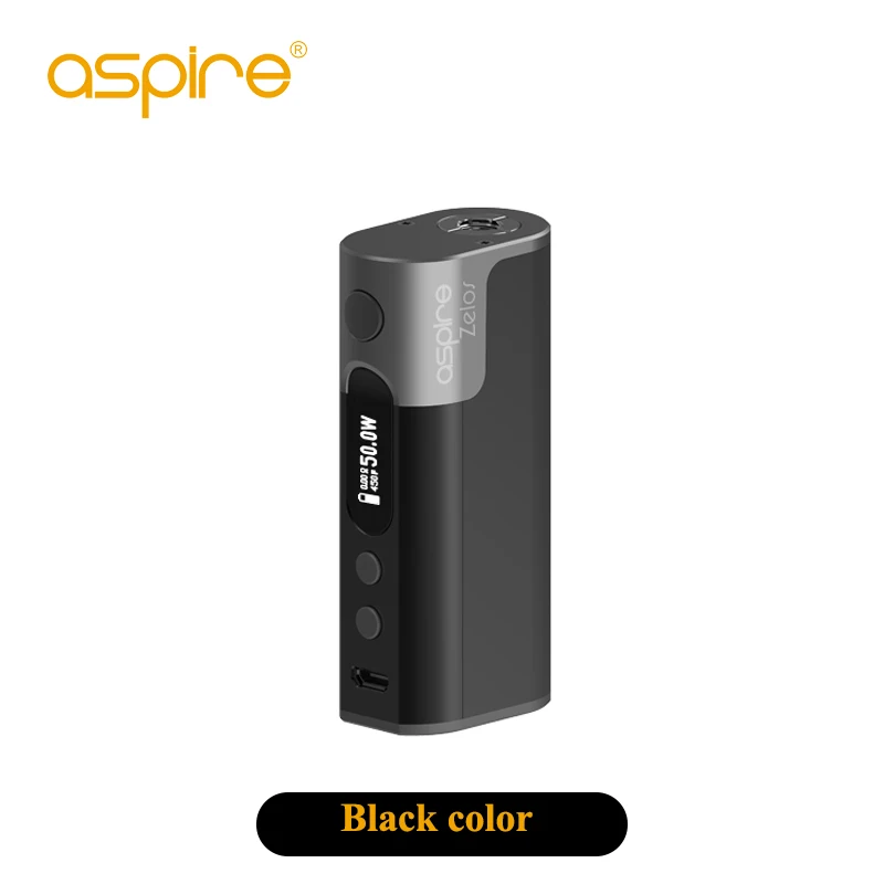 Aspire Zelos 50 Вт коробка мод TC батарея Vape мод 2000 мАч встроенный Lipo аккумулятор VV VW TC вейпер режим электронная сигарета - Цвет: black