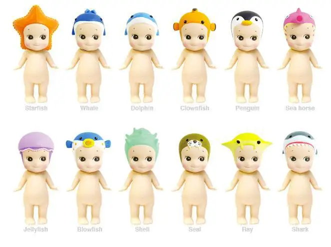 12 шт./лот морская серия Sonny Angel мини фигурка ПВХ игрушка кукла милый Kawaii Kewpie