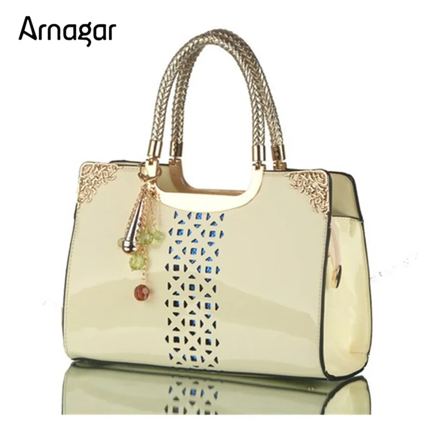 

Arnagar Hot New Patent Leather Handbags Hollow Out Women Tote Bags Fashion Shoulder Bag Ladies bags handbags women famous brands