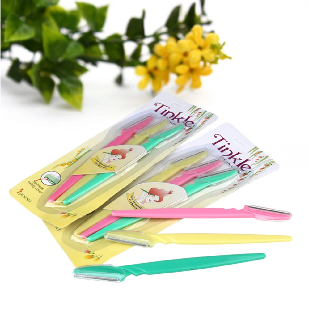 

Eyebrow Razor,Facial Hair Remover Eyebrow Trimmer,Sharp Mini Makeup Knife Shaper Shaver For Women 3Pcs/Set