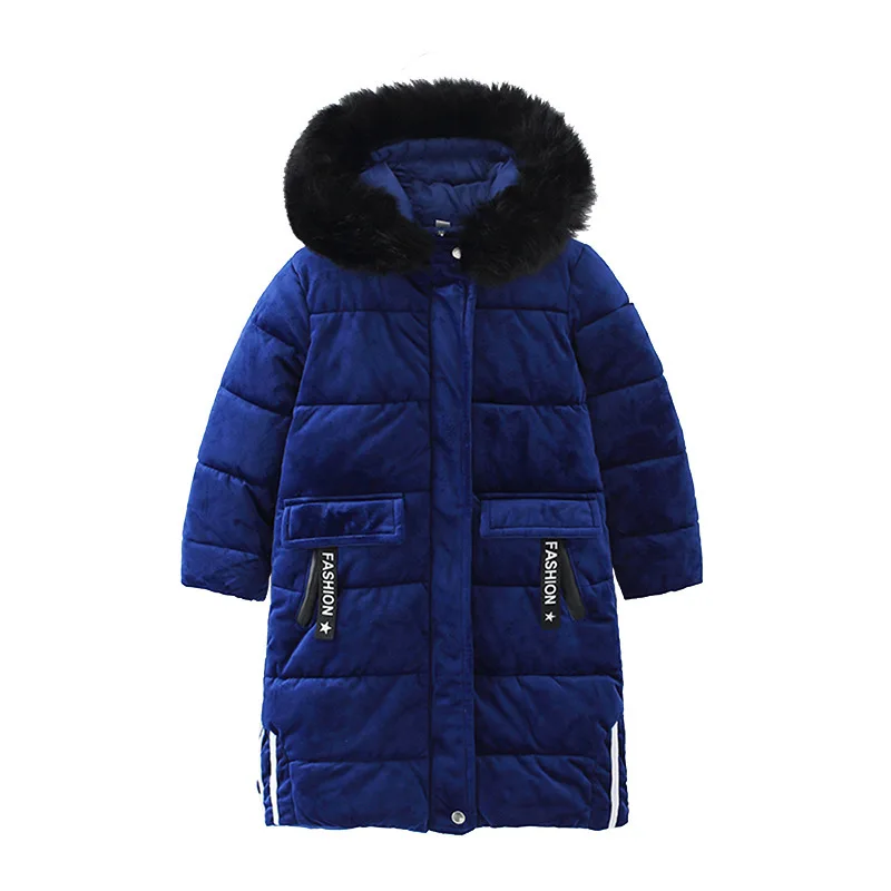 Girls Jackets Kids Fur Collar Kids Winter Fashion Outwear Hooded Warm Coats Girl 12 Years 13 14 Kids Fleece Jacket Windbreaker 6