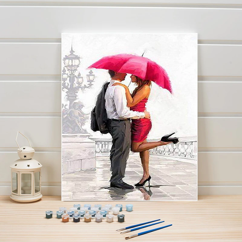 

Canvas Painting By Numbers 40x50cm Lovers Acrylics Paints Number Walls Pictures For Bedroom Decoration Coloring Arts One Piece
