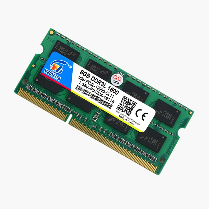 VEINEDA ноутбука ddr3l 1333 8 ГБ 4 ГБ PC3-10600 1600 МГц PC3-12800 1,35 V 204PIN Sodimm оперативной памяти совместимы Intel ddr3L