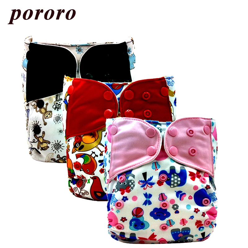 

[Pororo] 2019 Reusable Spell Color Ear Cloth Diaper Cover PUL Waterproof Cover Digital Printed Baby Cloth Diapers