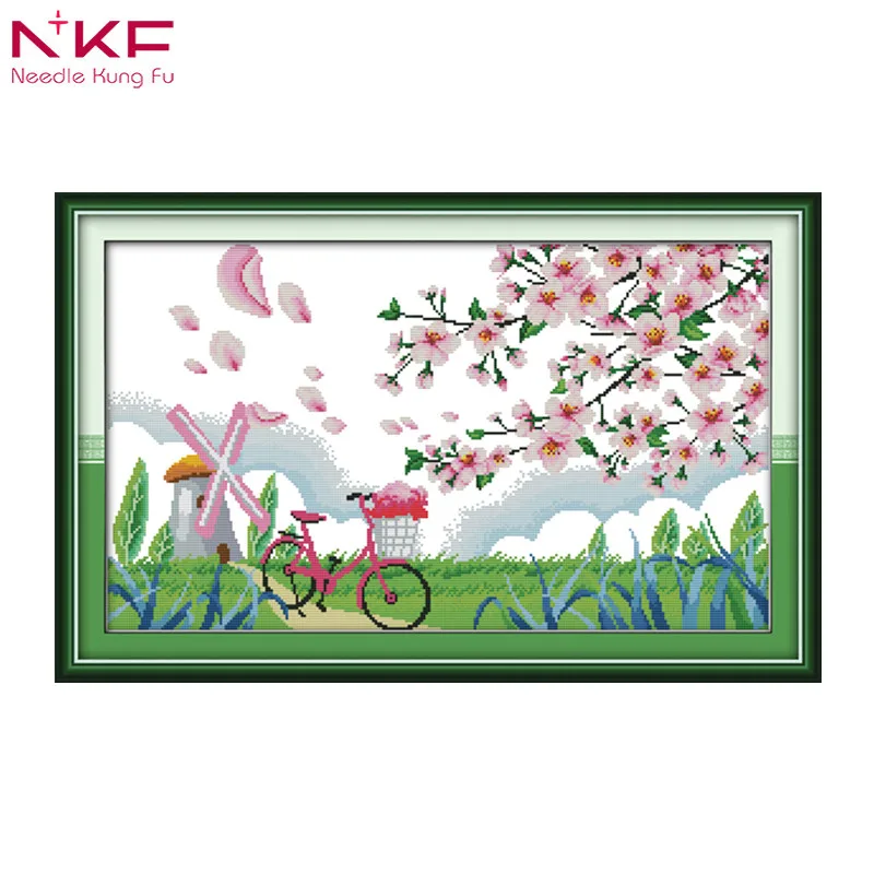 

Gentle breeze in spring counted patterns print on canvas cross stitch kit chinese embroidery needlework set diy handicraft decor