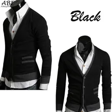 Heißer Verkauf Mode Herrenstrickwaren Strickjacke Dünne Beiläufige Mock Taschen Pullover Mantel M L XL