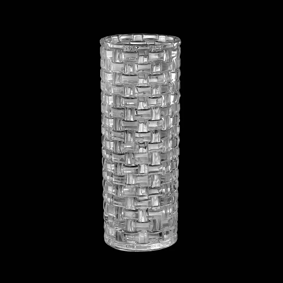 Стильная простота прозрачная утолщенная стеклянная ваза пивная кружка бокал классический стиль прямой цилиндр переплетение узор Гидропоника