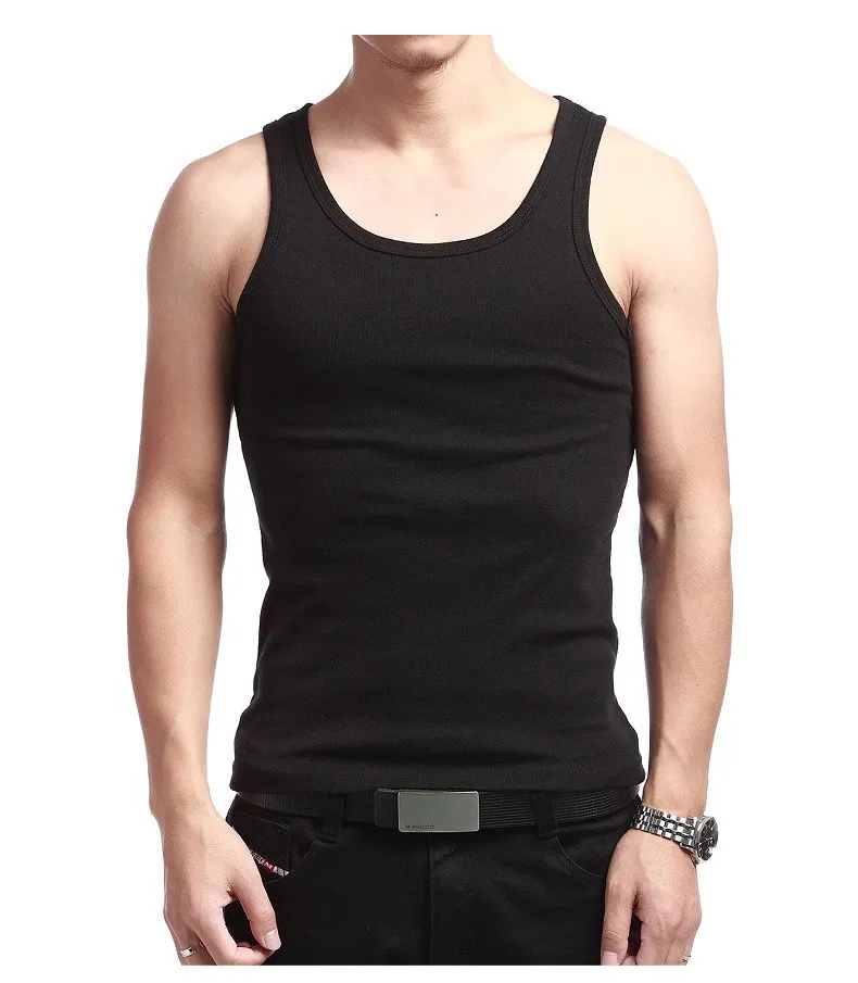 Men Tank Tops Cotton Summer Male Underwear Sleeveless Vest Breathable Flexible Casual Gilet White Gray Black Brand Muls MS16043