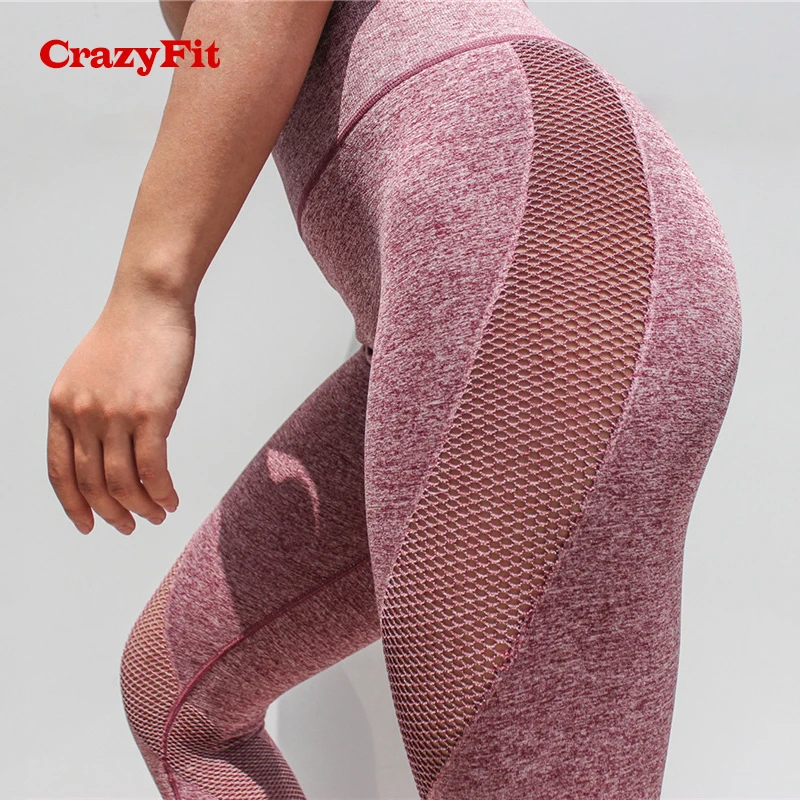 CrazyFit,, леггинсы, спортивные, женские, для фитнеса, Капри, леггинсы, сексуальные, бесшовные, для спортзала, колготки, пуш-ап, сетчатые, леггинсы, высокая талия, штаны для йоги