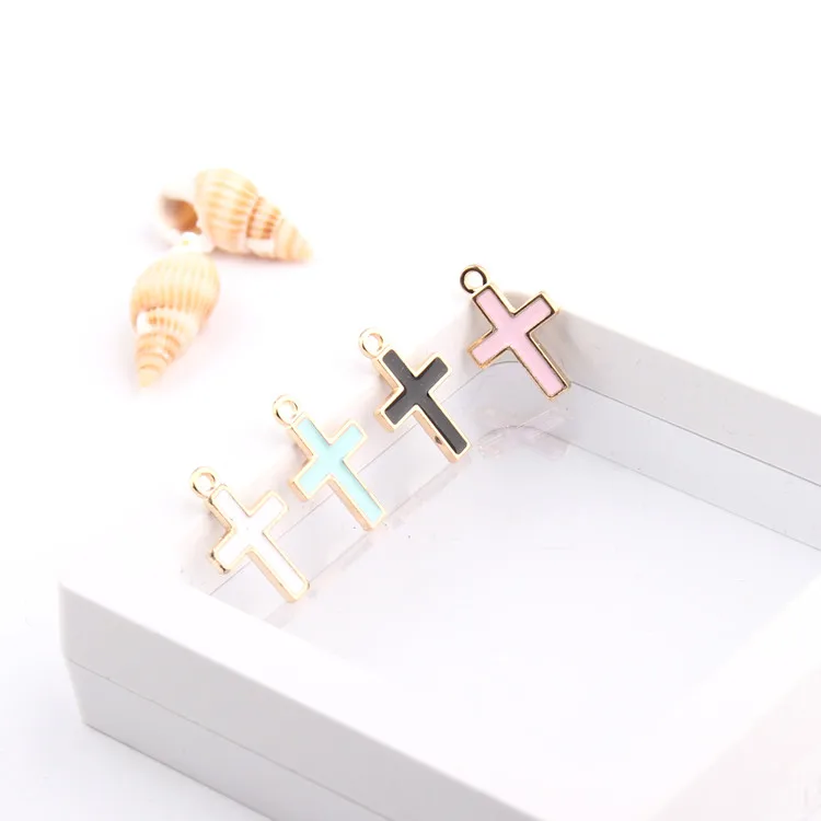 

MRHUANG 10pcs/pack Crosses 11*17mm enamel Charms for Bracelet Necklace DIY craft