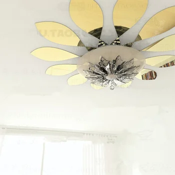 

3D ceiling top Lamp water drop acrylic wall mirror sticker , DIY 80x80cm wall mirror sticker for home interior house decoration