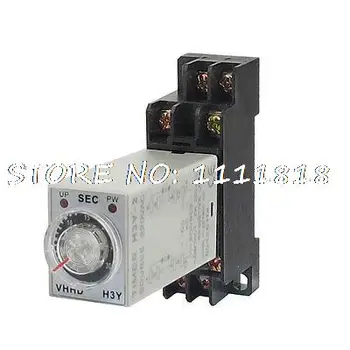 

AC 220V 8 Pins DPDT 0-30S Timer Delay DIN Rail Time Relay H3Y-2 w Socket