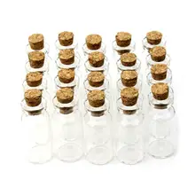 Много 20 шт прозрачные стеклянные бутылки желаний флакон с пробкой пустые флаконы 2 мл