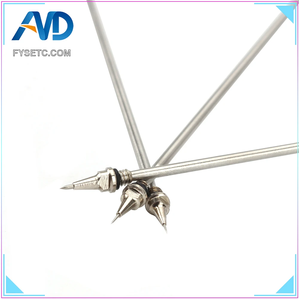 

3D Printer Parts 0.2/0.3/0.5mm Airbrush Nozzle With Needle Cleaning Nozzles Tool For V6 Hotend 1.75mm Filament