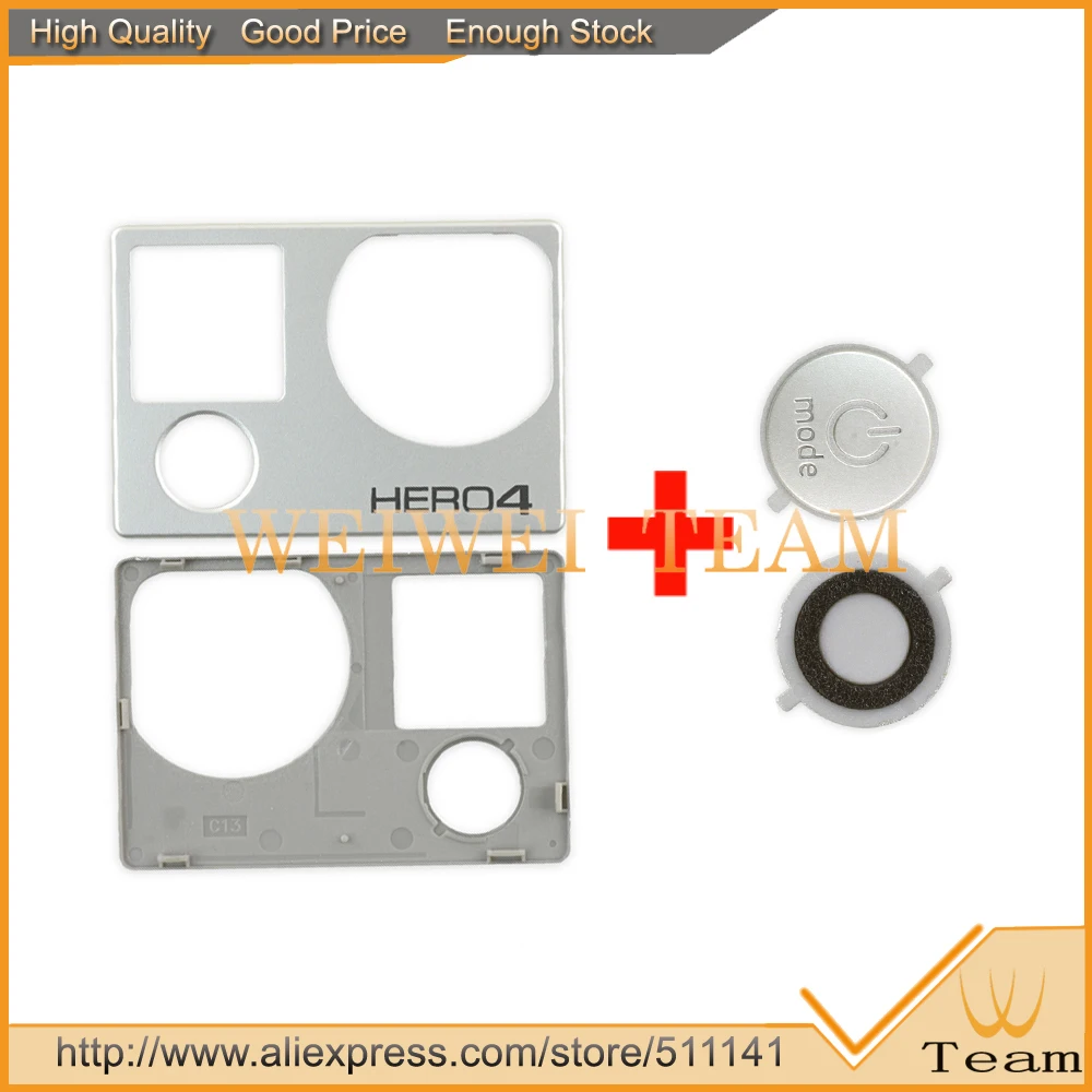 

NEW Original Gopro Hero4 Camera Fuselage Front Panel + Power Mode Button Cover Faceplate Gopro4 Accessories Replacement Black