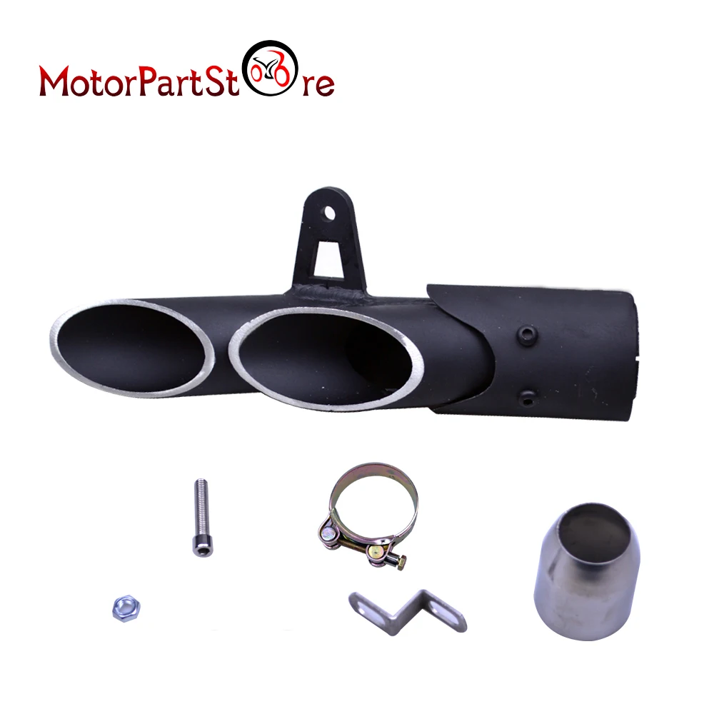 Two Hole Aluminum Motorcycle Exhaust Muffler Pipe Kit + DB Killer +38