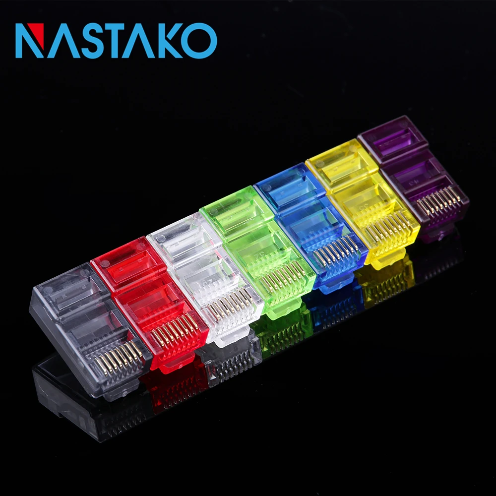 

35/70/140pcs Colorful CAT5 CAT5e RJ45 Connector 8Pin Cat5 Modular Plugs Network Ethernet UTP Cable RJ45 Jack