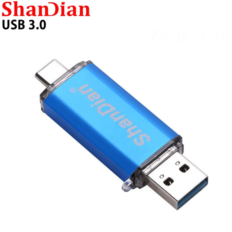 SHANDIAN торговля логотип клиента тип-c 3,1 usb флеш-накопитель Флешка 8 г 16 г 32 г 64 г Флешка карта памяти для телефонов android