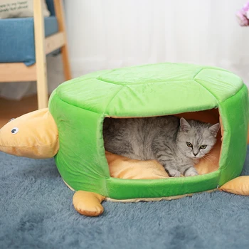 

Fashion Tortoise Shape Pet Beds For Small Dogs Home Warm Puppy Cat House Cushion Removable Cover Mat Dog Cat House Sleeping Bed
