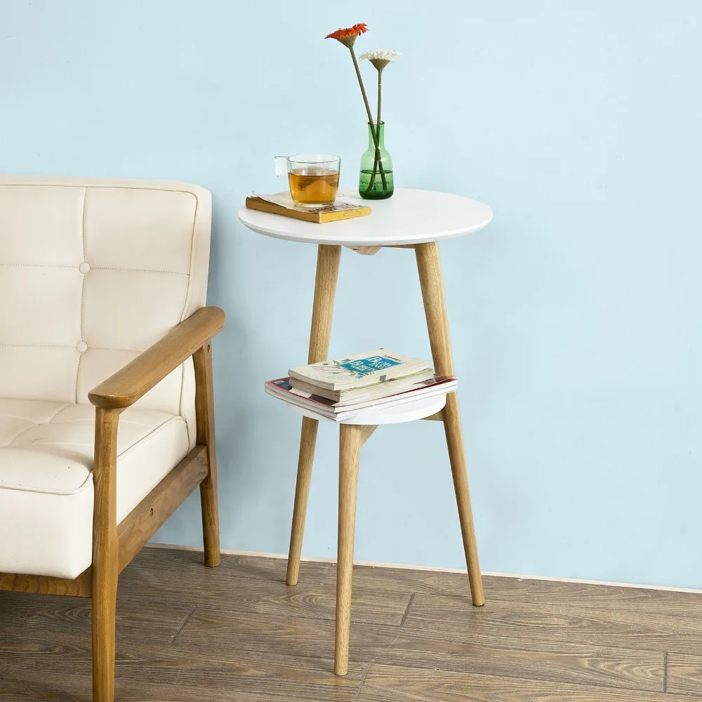 

SoBuy FBT39, 2 Tier Round Wooden Side Table Tea Coffee End Table Living Room Furniture