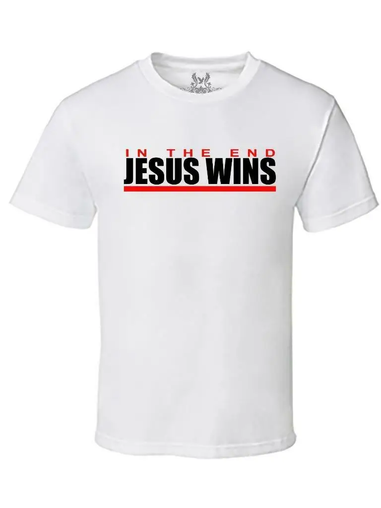 Nw Men S Printed Jesus Wins Christian God Love Bible 2019 New 100% Quality Cotton Mens Print T-Shirt Short Sleeve Dress T-Shirt Nw Men S Printed Jesus Wins Christian God Love Bible 2019 New 100% Quality Cotton Mens Print T-Shirt Short Sleeve Dress T-Shirt