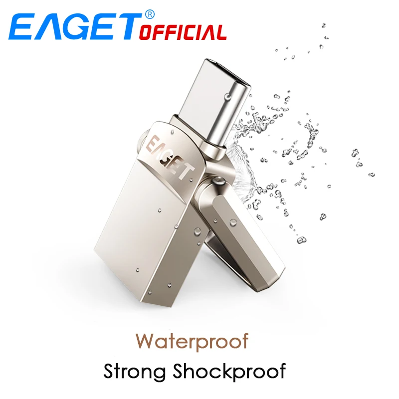  EAGET CU20 USB Flash Drive 32GB OTG Metal USB 3.0 Pen Drive 64GB Type C High Speed pendrive Mini Fl