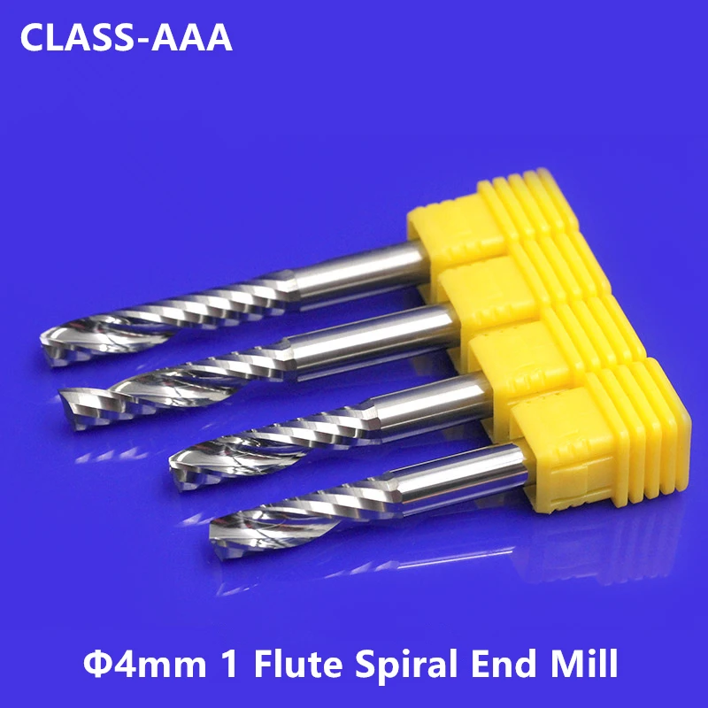 4 мм shaft 1PCS Class 3A 1 Флейта спиральная Концевая фреза фрезерный станок с ЧПУ