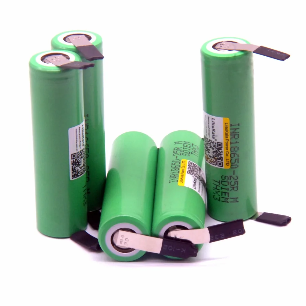 100PCS Liitokala New Brand 18650 2500mAh Rechargeable battery 3.6V INR18650 25R M 20A discharge+ DIY Nickel