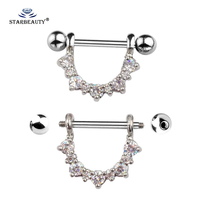 Nipple Piercing Body Jewelry Nipple Ring Body Jewelry Stainless Steel  Zircon