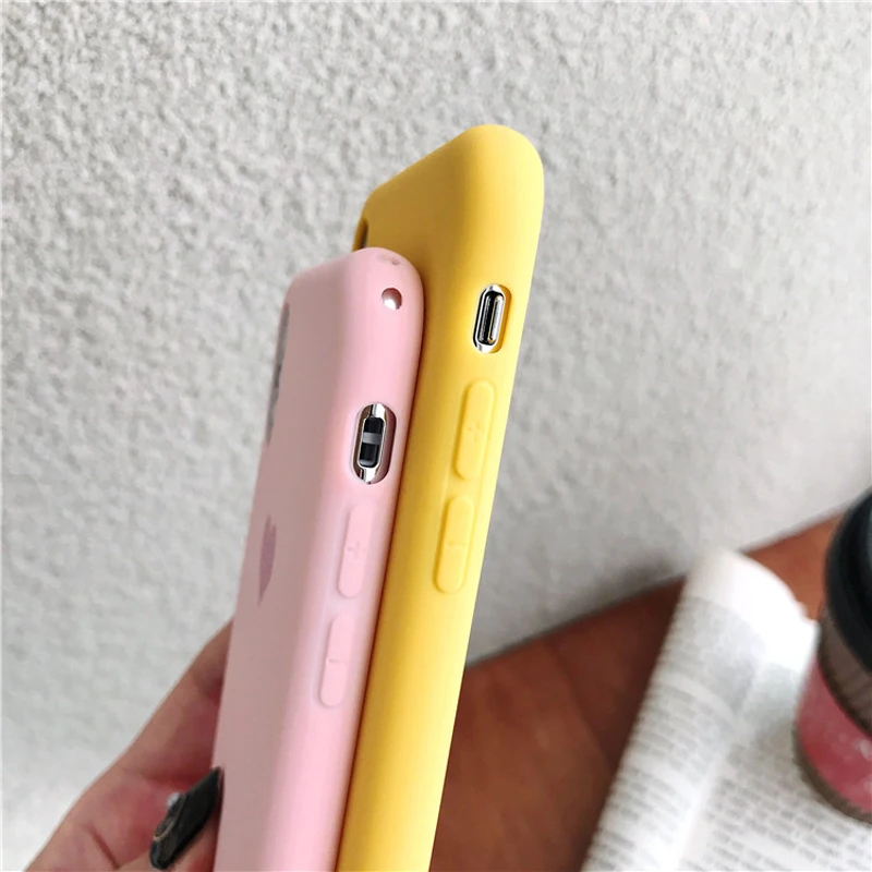 Милый чехол для телефона с сердечками iphone X XR XS Max Модный мягкий из ТПУ ярких