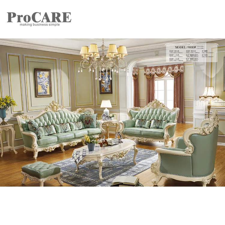 Hot Selling Home Furniture Leather Loveseat European Luxury Sofa Sale - 9008