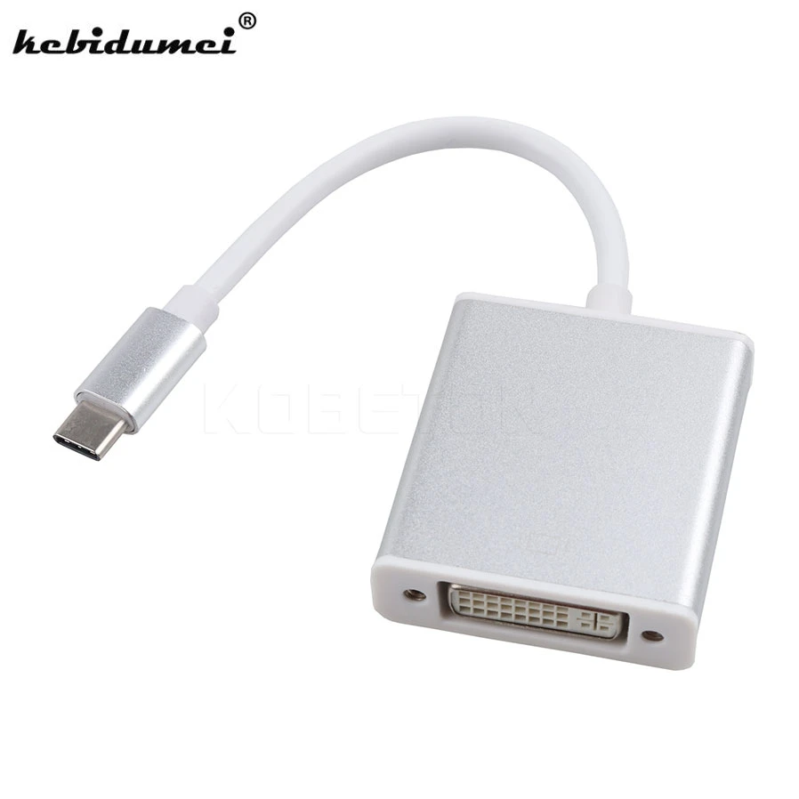 

Portable USB 3.1 Type-C to DVI Video Converter 10Gbps 4K HDTV Digital Adapter Cable Connector Use for Laptop Mobile Phone sliver