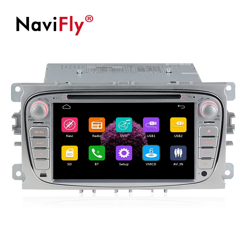Top Navifly Free shipping 7" car multimedia gps navigation system for ford focus 2008-2011 Car Radio GPS Navi BT 1080P Ipod Map 1