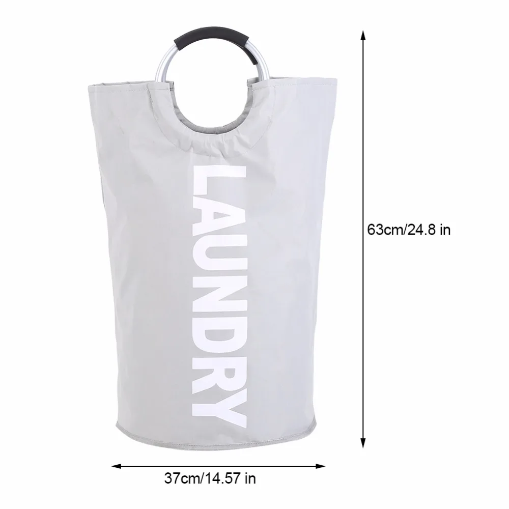 Collapsible-Laundry-Basket-Bag-With-Alloy-Handle-Hamper-Waterproof-Oxford-Toy-Cloth-Organizer-Large-Capacity-Laundry