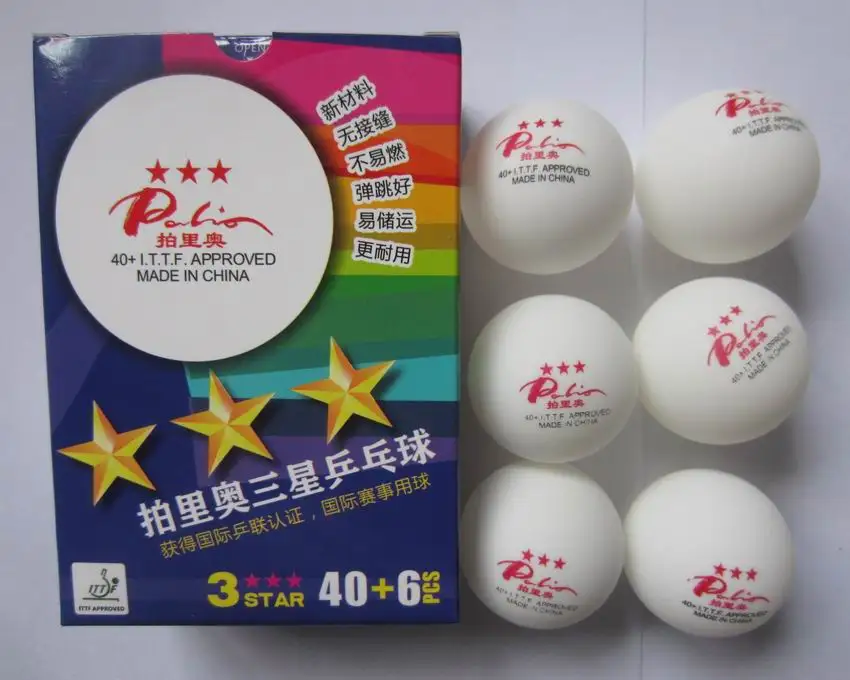 palio, материал, бесшовные 40+ шарики для настольного тенниса, 3 звезды, Официальный T.T мяч, ракетки для настольного тенниса, ракетка, Спортивная, pingp