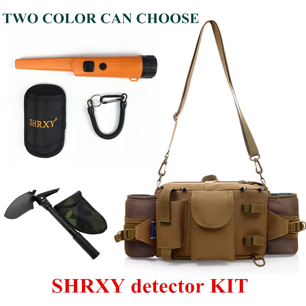 

SHRXY Sensitive Gp-pointerII Orange BACK Metal Detector Kit TRX Hand Held Metal Detector with Toolkit Pockets and Shovel