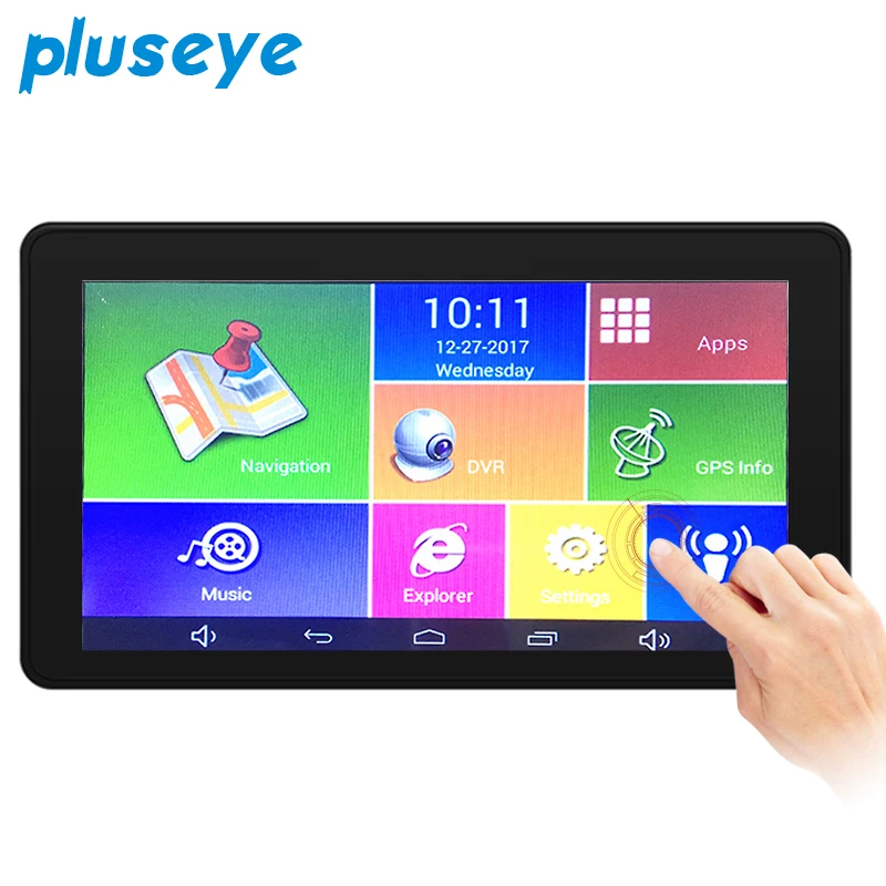 

Pluseye 3 in 1 Car DVR Radar Detector GPS Navigation Android Dual Lens 7 inch dash cam Free shipping