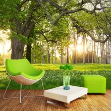 Пользовательские фото росписи обоев лес Ёлки Солнечная полянка 3D пейзажа ТВ Задний план настенная живопись Гостиная обоями Домашний Декор