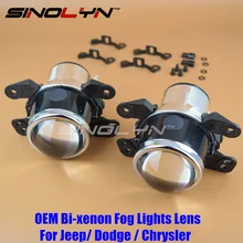 SINOLYN OEM HID Bi xenon Fog Lights Projector Lens Driving Lamps Retrofit For Dodge Journey /Jeep Wrangler /Fiat/Chrysler 300C