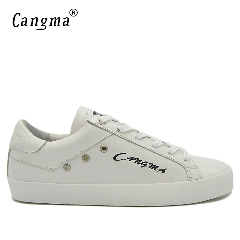 

CANGMA Handmade White Italian Designer Shoes For Man Luxury Brand Genuine Leather Sneakers Men's Casual Retro Male Lace Up Shoes