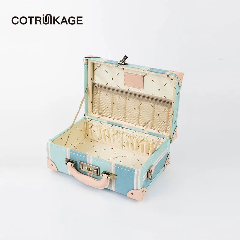 COTRUNKAGE 1" женские сумки для багажа из натуральной кожи, органайзер, декоративная коробка из ткани, небольшая дорожная сумка для косметики