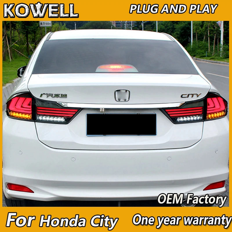 

KOWELL Car Styling for honda city rear Lights 2015 2016 2017 led TailLight honda city Rear Lamp DRL+Brake+Park+Signal lights led